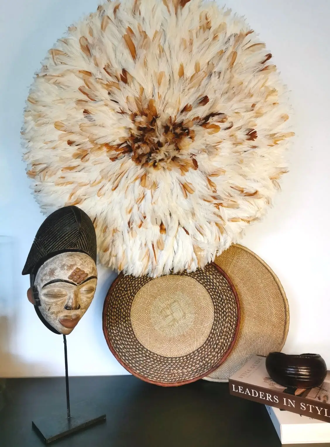 Juju hat Blanc moucheté - Juju hat Authentique "Batouri " D80CM - LA CASE DE NOUDET Déco Juju hat Blanc Moucheté-LA CASE DE NOUDET