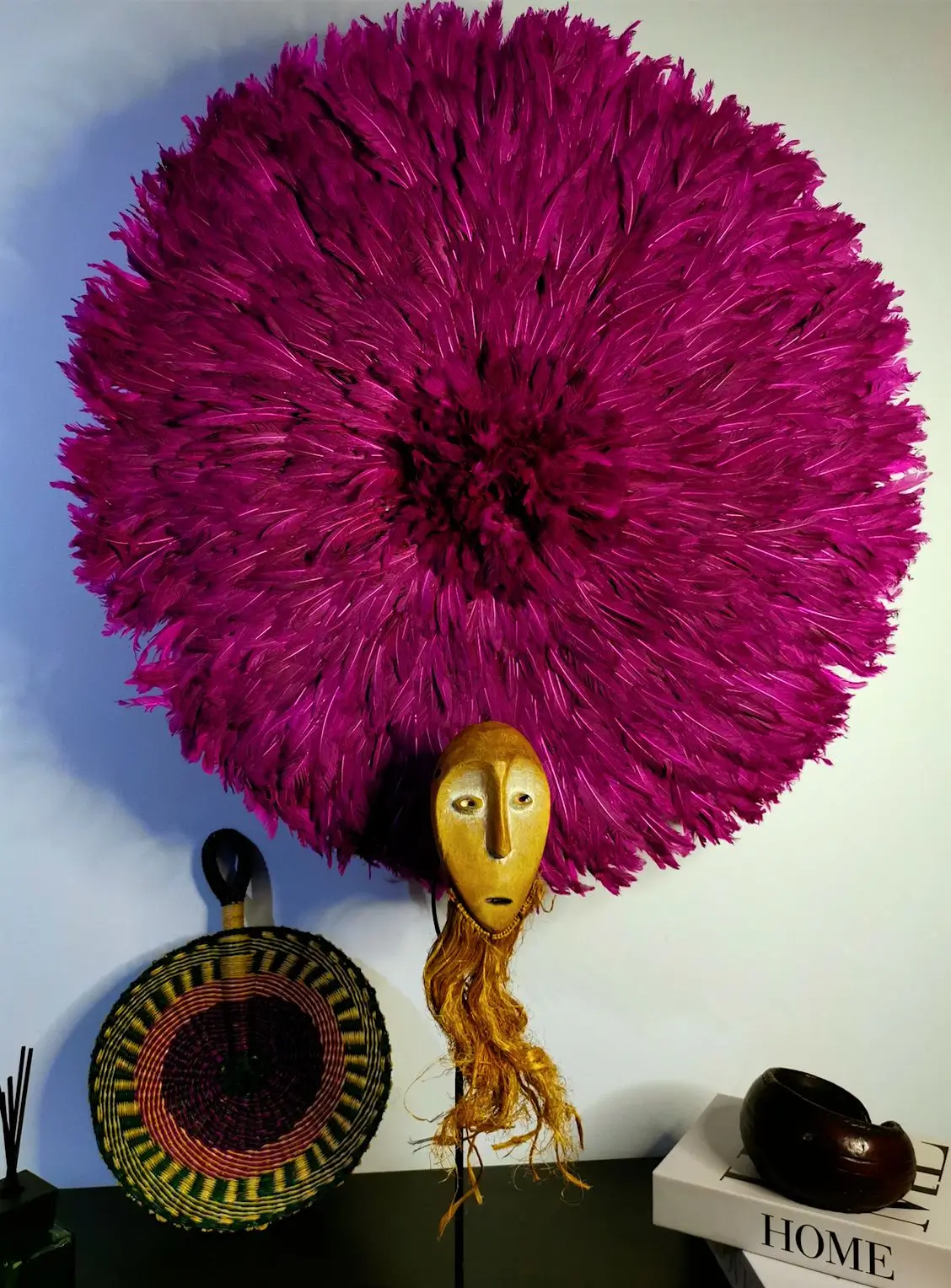 Juju hat pourpre Muyuka - D80CM - LA CASE DE NOUDET Déco Juju hat Ndop- LA CASE DE NOUDET