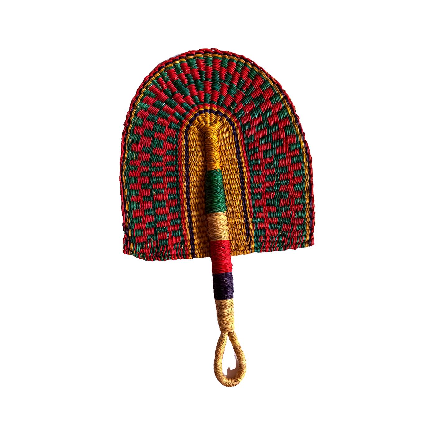 Éventail Mural Africain Bolga " Elmina " - LA CASE DE NOUDET Éventail mural africain Bolga Elmina en herbe d'éléphant tissée main - La Case de Noudet